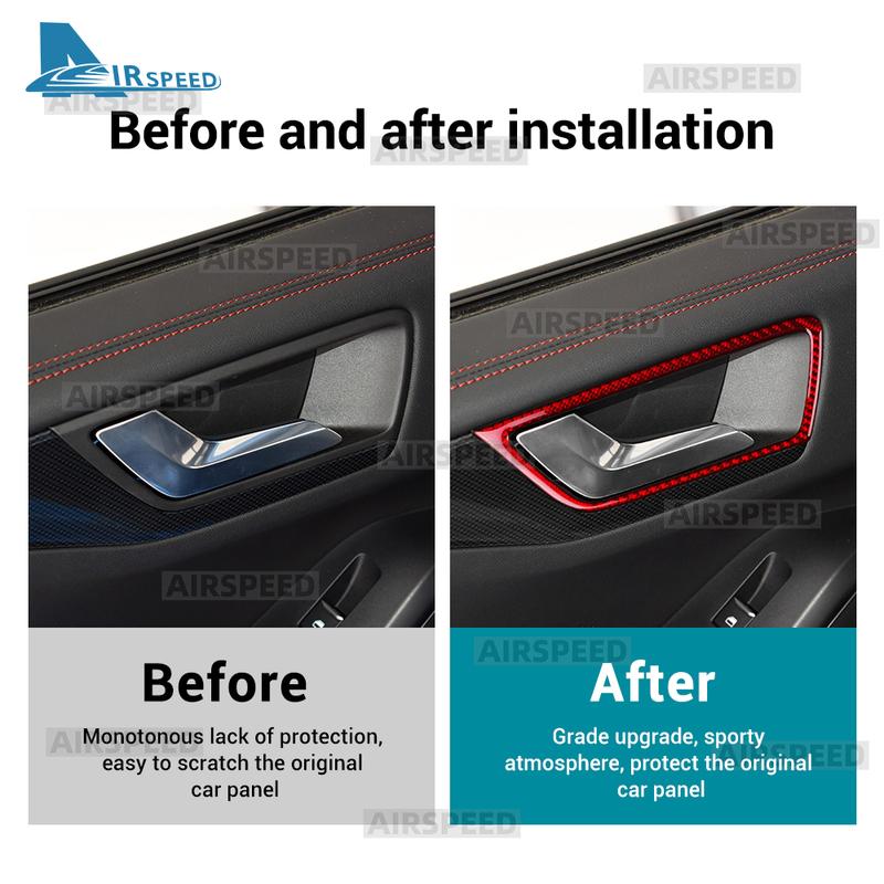 Real Soft Carbon Fiber Sticker For Ford Focus MK4/Focus ST 2024 2025 LHD Car Door Inner Bowl Frame
