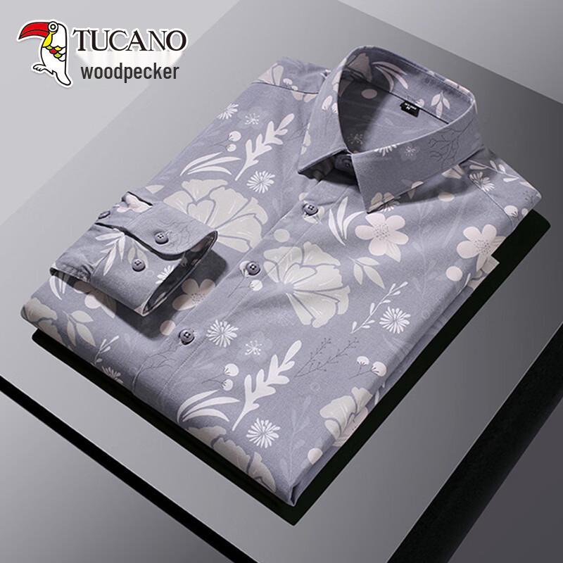 TUCANO Men s Floral Long Sleeve Shirt 2XL синий