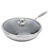 Frying Pan 316 Stainless Steel Compound Pot Bottom Anti Stick Double Sided Honeycomb Universal