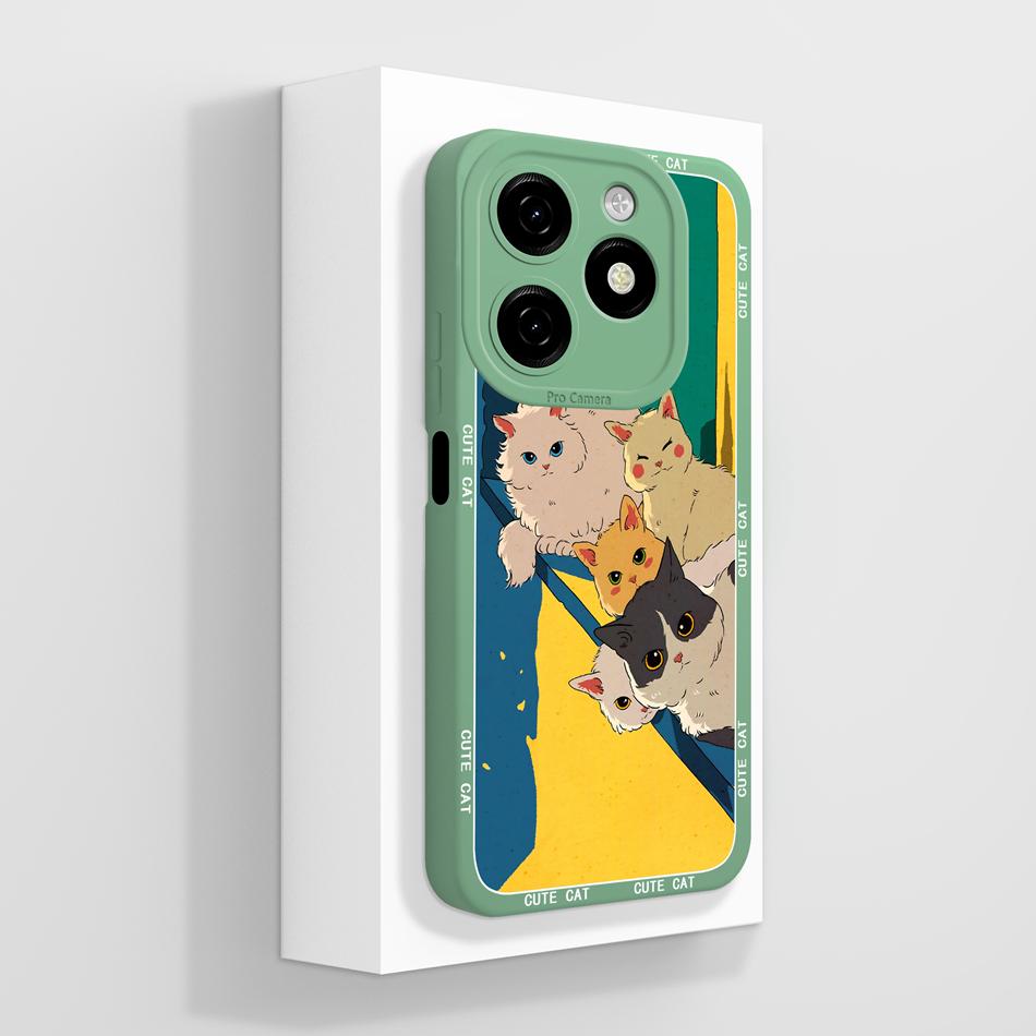 For Tecno Spark 20 Pro Plus 20C Case Creative Cartoon Cover For Spark20 Pro 4G 5G Soft Liquid Silicone Anti Drop Phone Protector