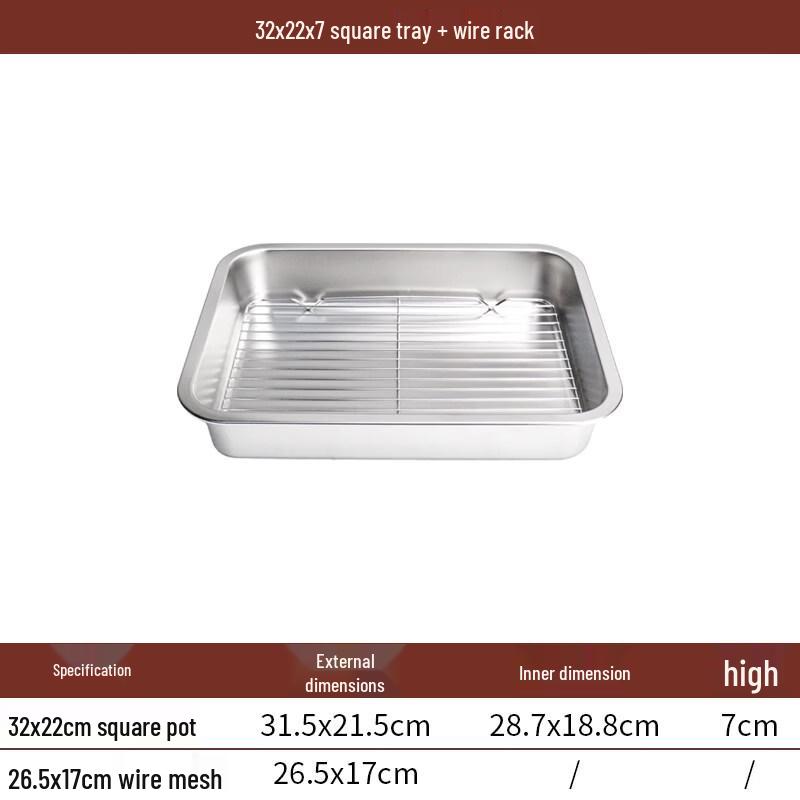 DM Stainless Steel Deep Square Basin with Drainer Tray