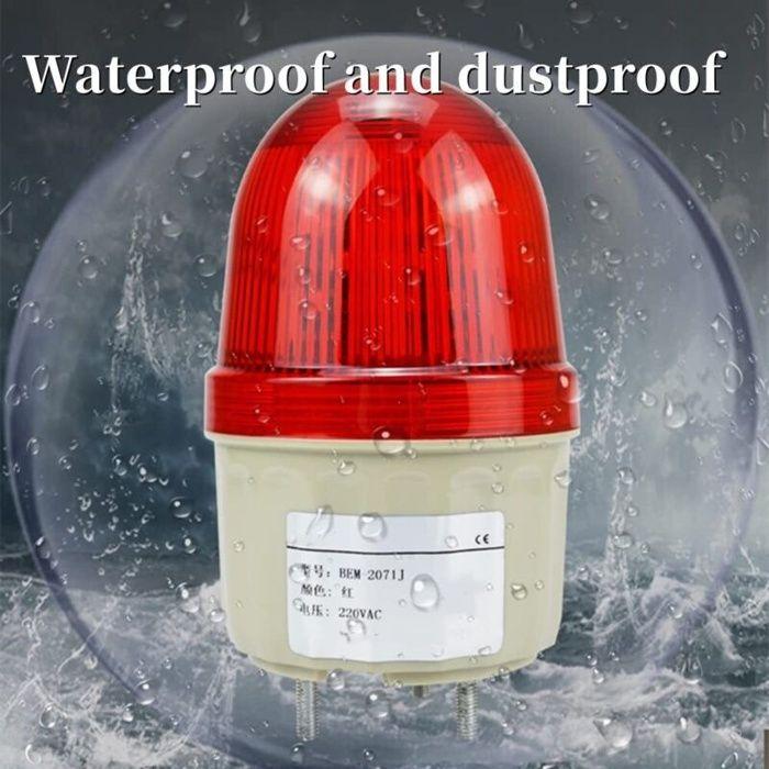 Voyant d'avertissement stroboscopique - AIMOONSA - 220V/3W - Rouge - Diamètre 75 mm - Fixation par boulon