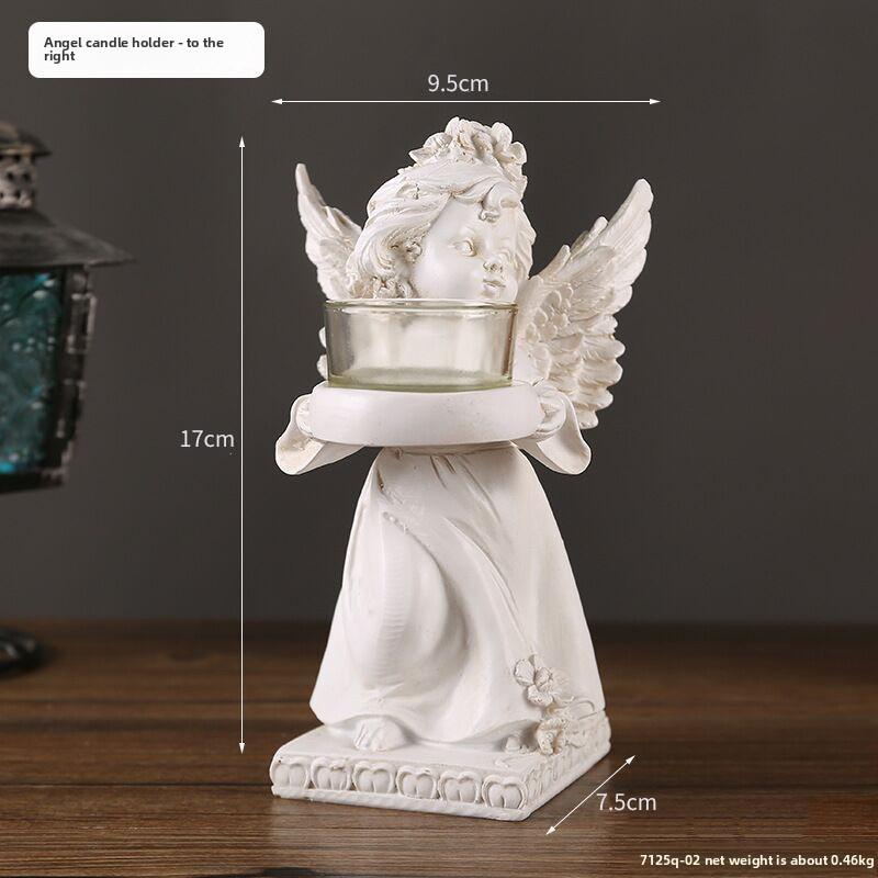 

European Candle Angel Holder Resin Sculpture For Housewarming Party Gift Decor Right