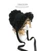 Comfortable Gothic Widows Cap Breathable Polyester Beanies Hair Decors for Long Duration Use During Music Festivals