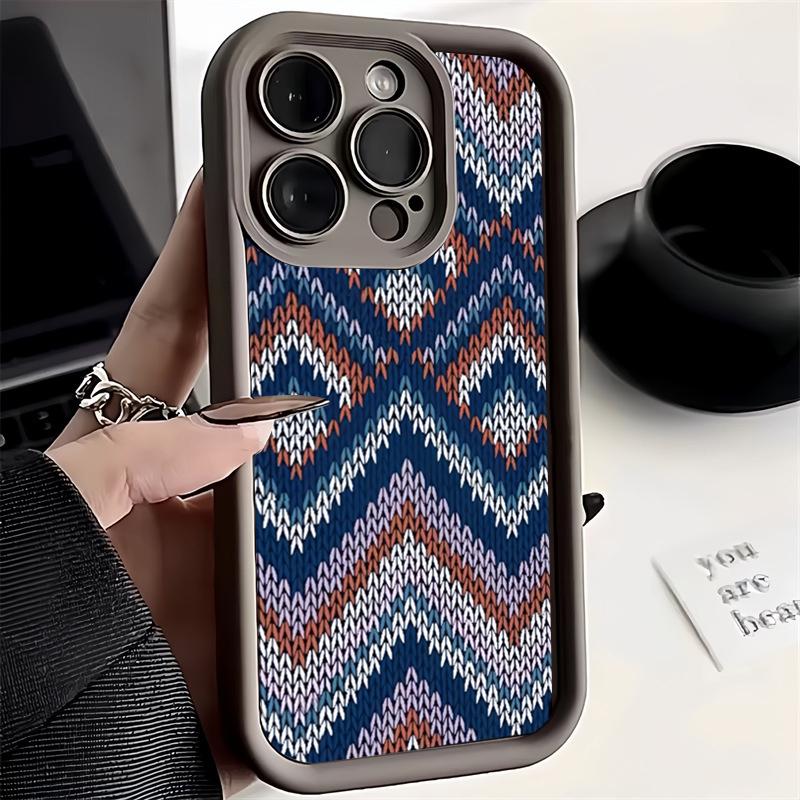 Bohemian Style Sweater Pattern Phone Case For iPhone 16 15 14 13 12 11 Pro Max X XS XR 7 8 Plus Fashion Shockproof Back Cover