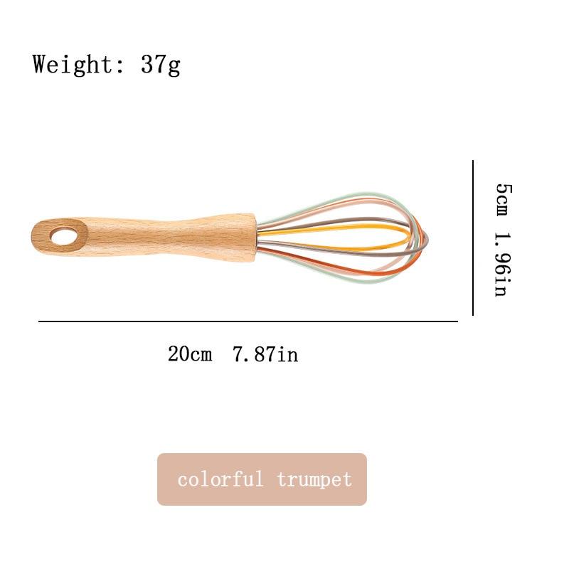 Cucina Acciaio Inossidabile Frusta Montapanna Semiautomatica Rotativa Manico Vaso Legno di Faggio Frullatore a Mano G041
