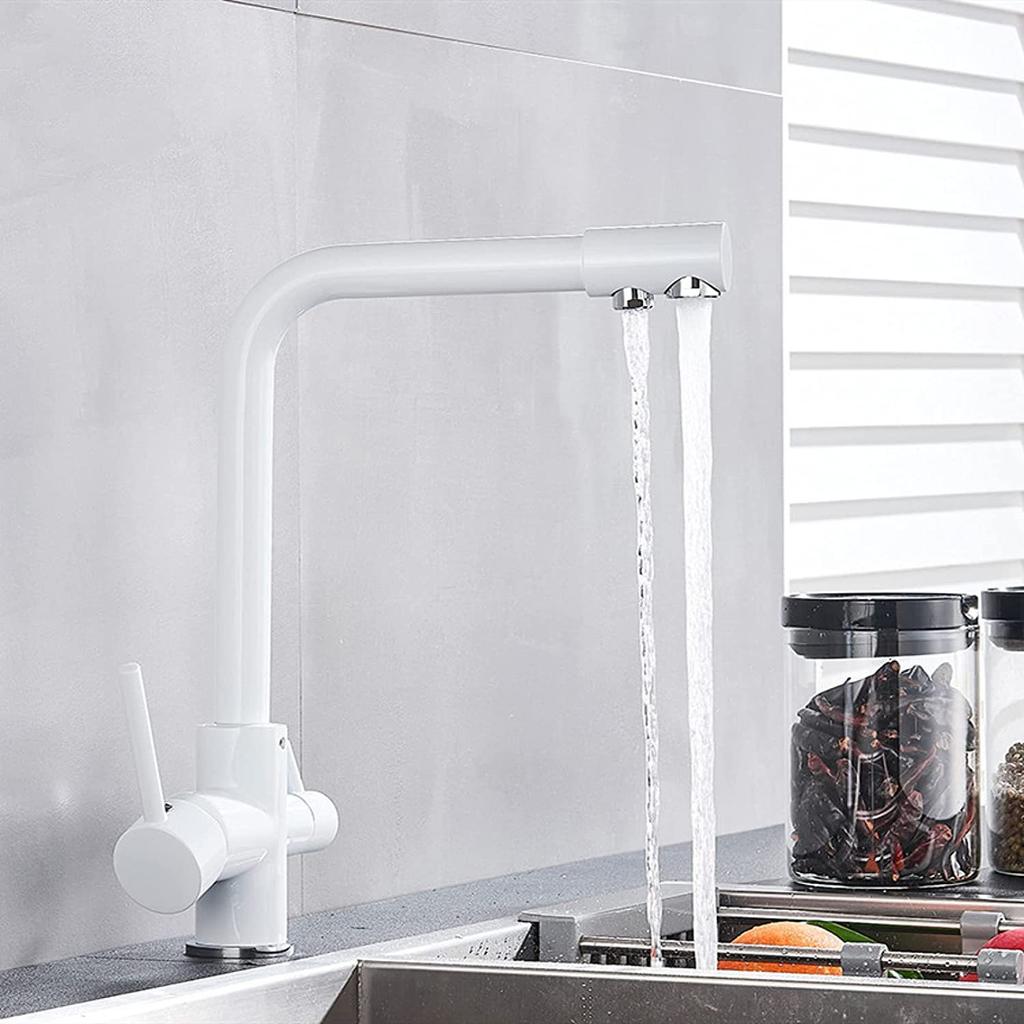 Three-in-one Purification Faucet Electroplated Black Gold Kitchen Mixed Water Filter Faucet