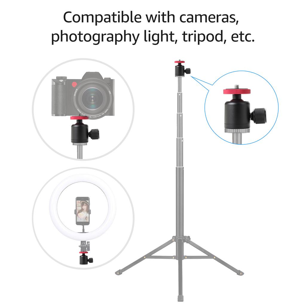 Aluminum Alloy Mini Ball Head Rotatable Ball Head Photography Accessory Replacement with 3 8 Inch Screw Hole 1 4 Inch