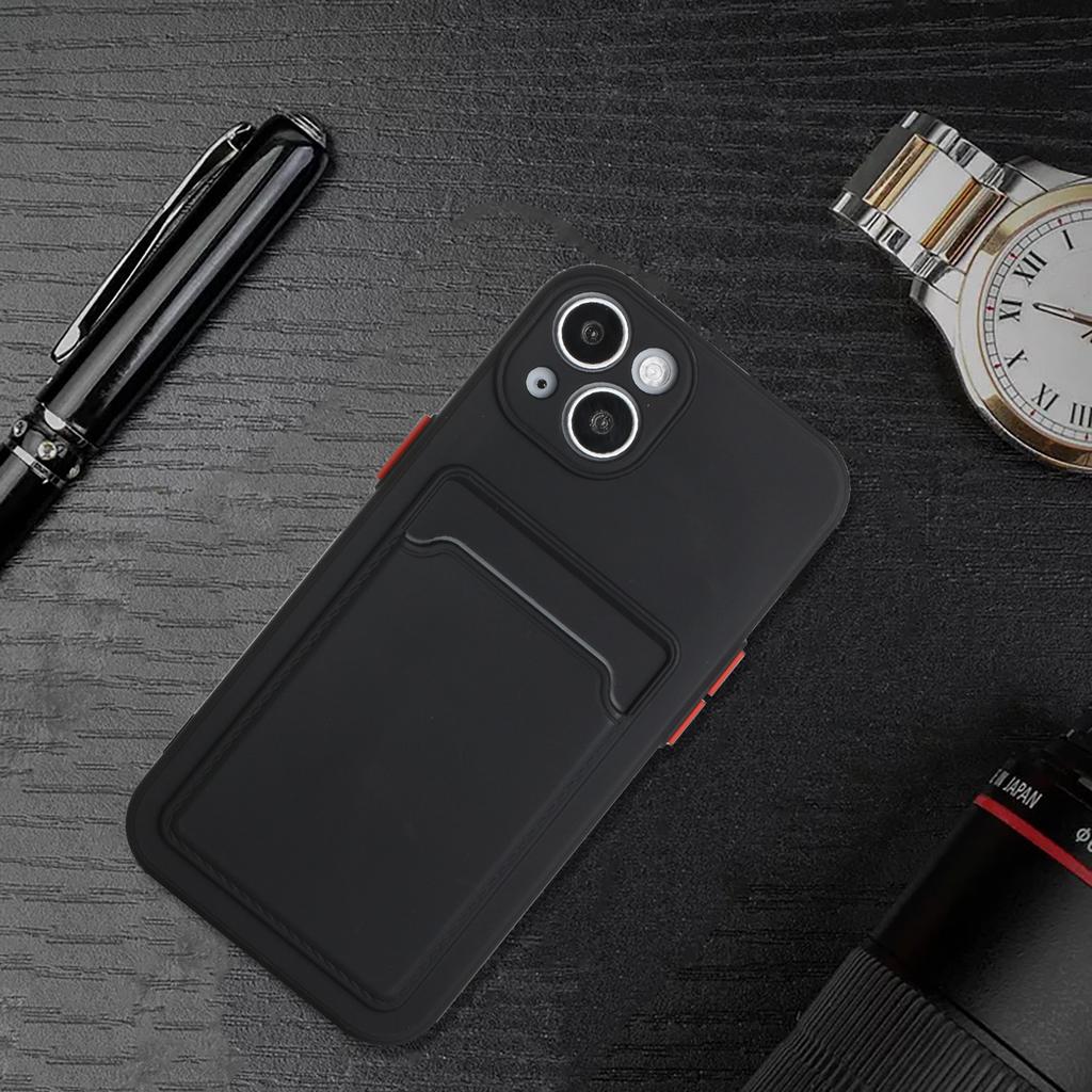 For iPhone 14 TPU Case Flexible Phone Cover with Back Card Slot