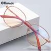 54529 New Style Metal Oval Ladies Anti Blue Light Glasses Female Large Frame Literary Frame Prescription Mirror