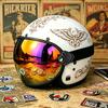 Bubble Mirror Vintage Classic Helmet Mask Motorcycle Goggles Cruise Car 3/4 Helmet Riding Goggles