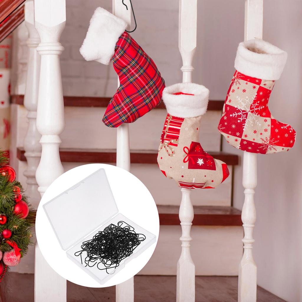 120 Pcs Christmas Tree Hook Xmas Stocking Hangers Iron Hooks Stockings Supplies Unique Style Ornament Decor Holders Sock Gift