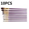10pcs/set Purple DIY Art Supplies Watercolor Pen Nylon Hair Paintbrush Oil Painting Brush