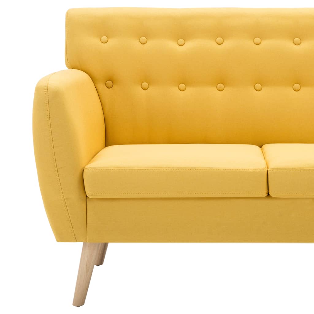 3 Seater Fabric Sofa 172 X 70 X 82 Cm Yellow
