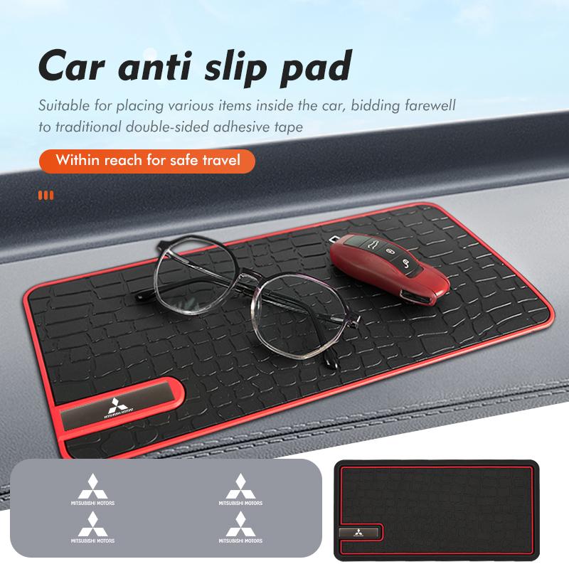 dnsh2 For Mitsubishi Car Logo Anti-Slip Mat Dashboard Silicone Sticky Storage Pad Outlander Pajero Sport Lancer EX ASX L200 Eclipse