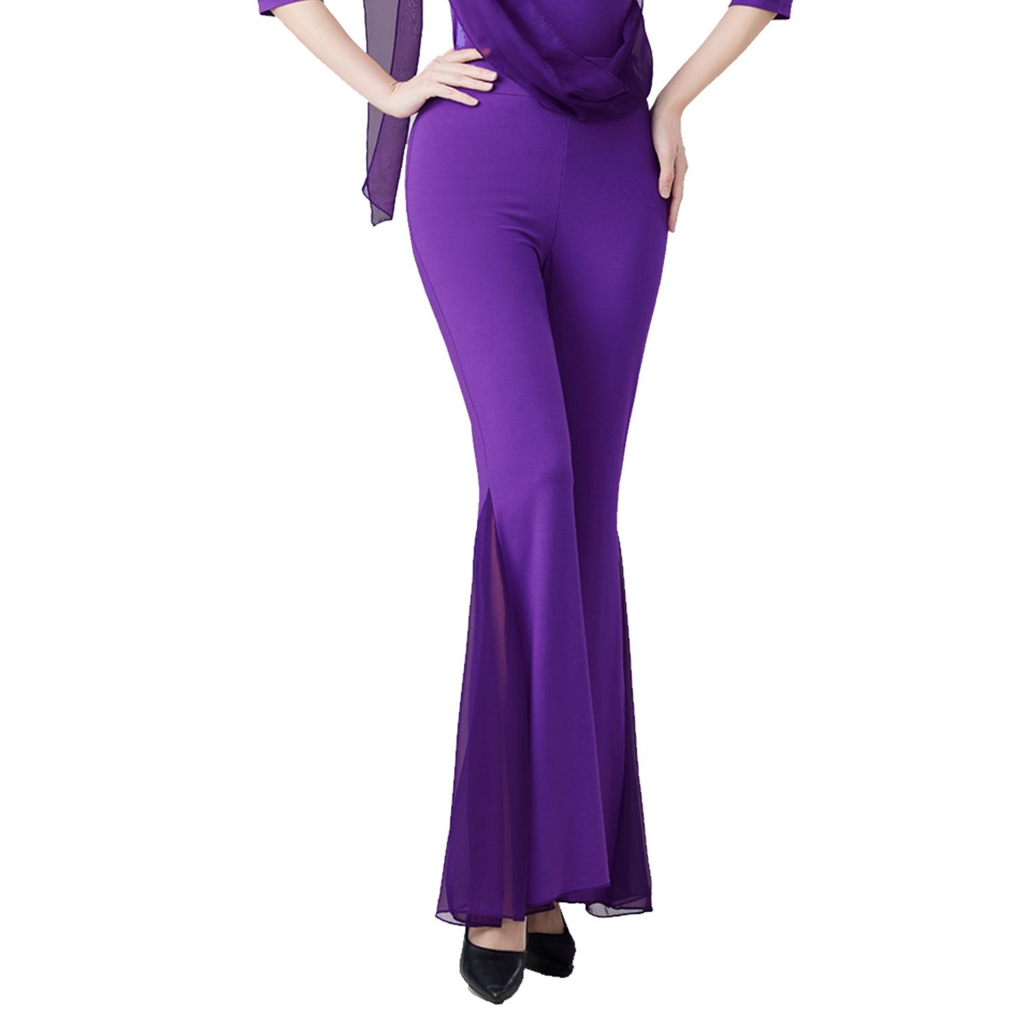 

Женские элегантные широкие брюки, элегантные расклешенные брюки, латинские бальные брюки для танца живота, костюм для выступлений на пилоне 3XL