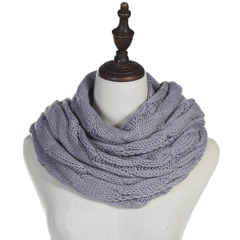 

Новий жіночий однотонний вовняний снуд-шарф-інфініті з косами, зимовий зігрівач шиї, комір-хомут, круглий шарф AC041 One Size світло-сірого кольору