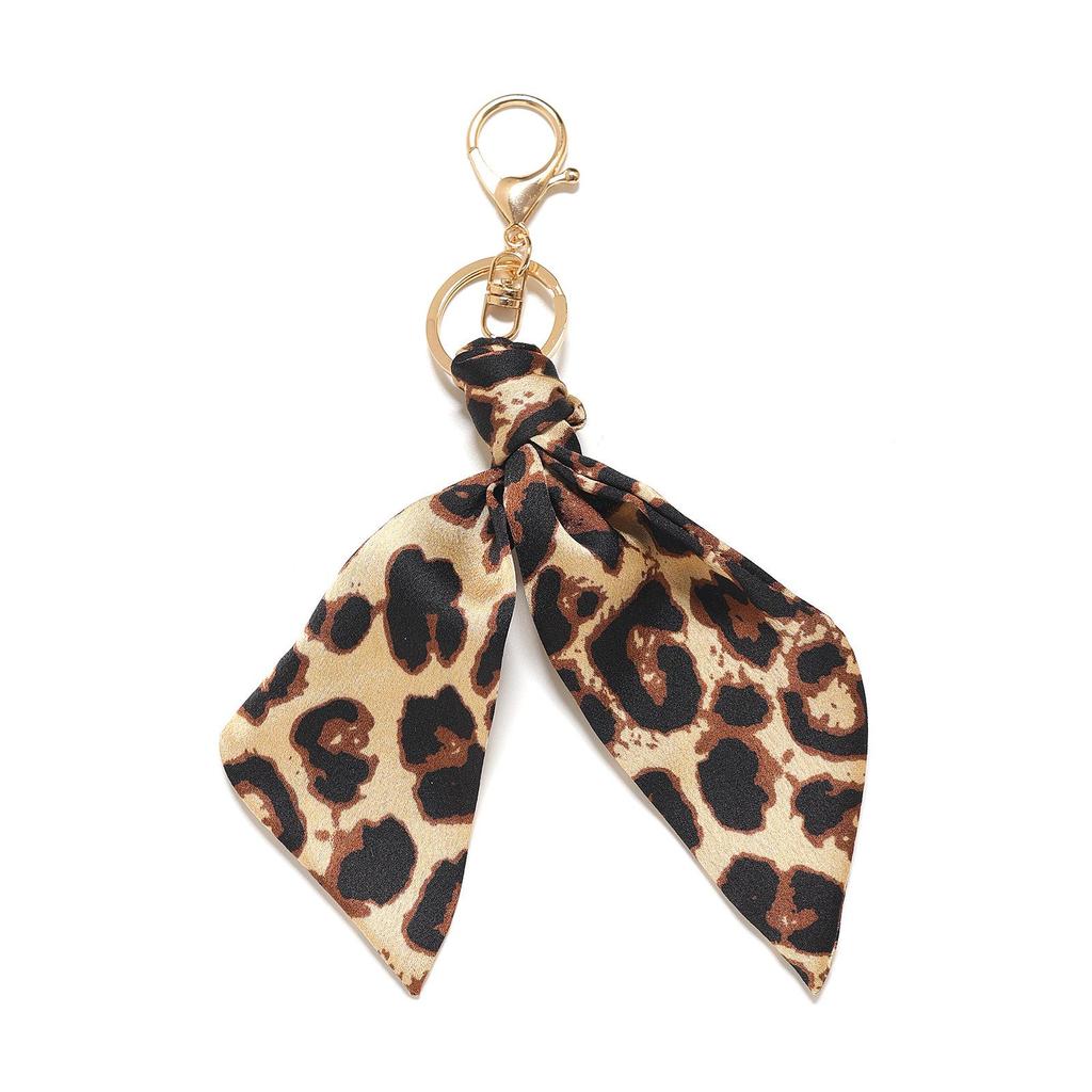 Leopard Print Fabric Keychain Bag Accessory Ornament