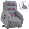 Massage Recliner with Rising Function Light Grey Fabric