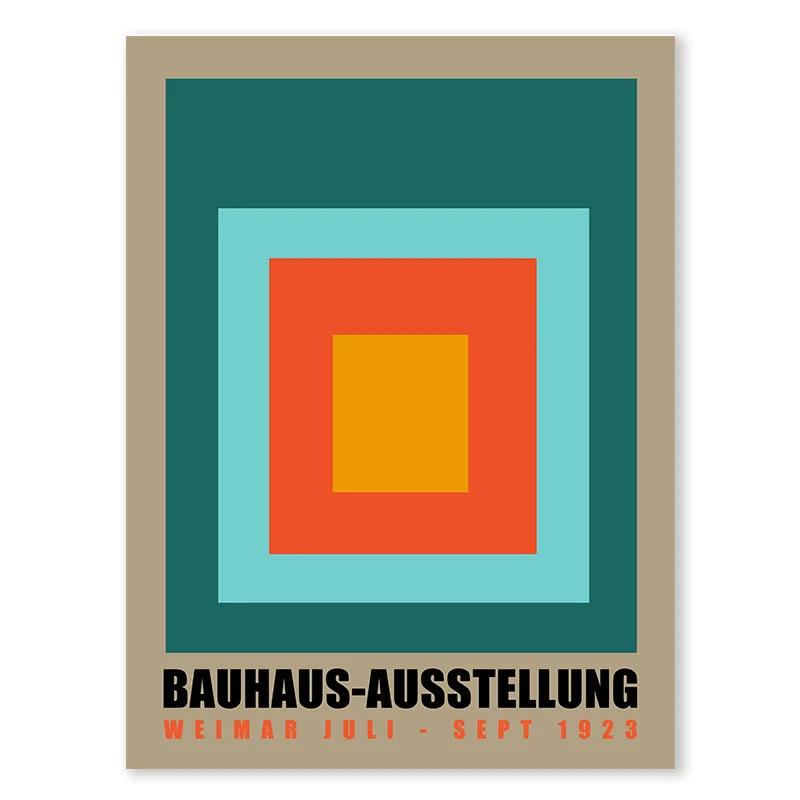 

Абстрактные зеленые цветные блоки Баухаус Геометрический плакат Печать Картина Nordic Simple Line Холст Гостиная Настенный декор Живопись 50x70cm No Framed