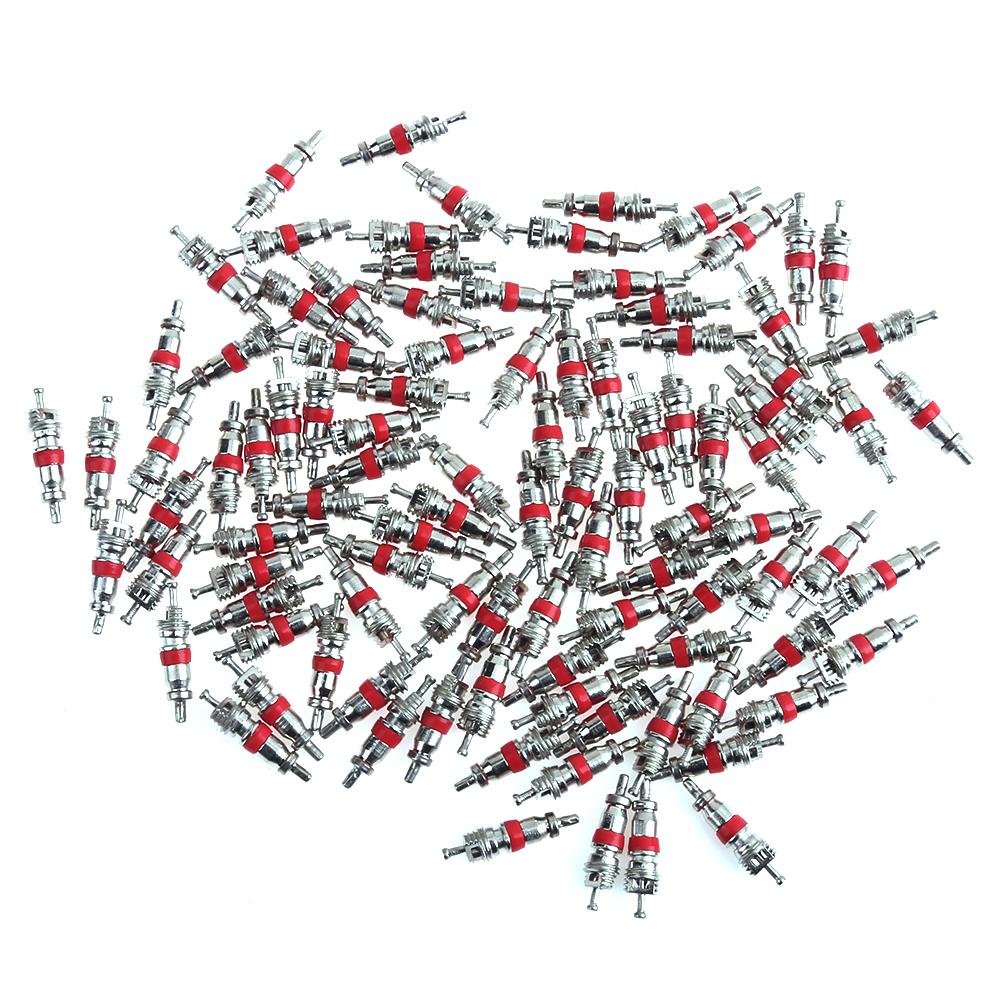 100Pcs Schrader Tire Valve Cores Zinc Alloy Tyre Valve Stem Cores Universal Valve Cores for Cars SUVs Bikes Motorcycles 100PCS