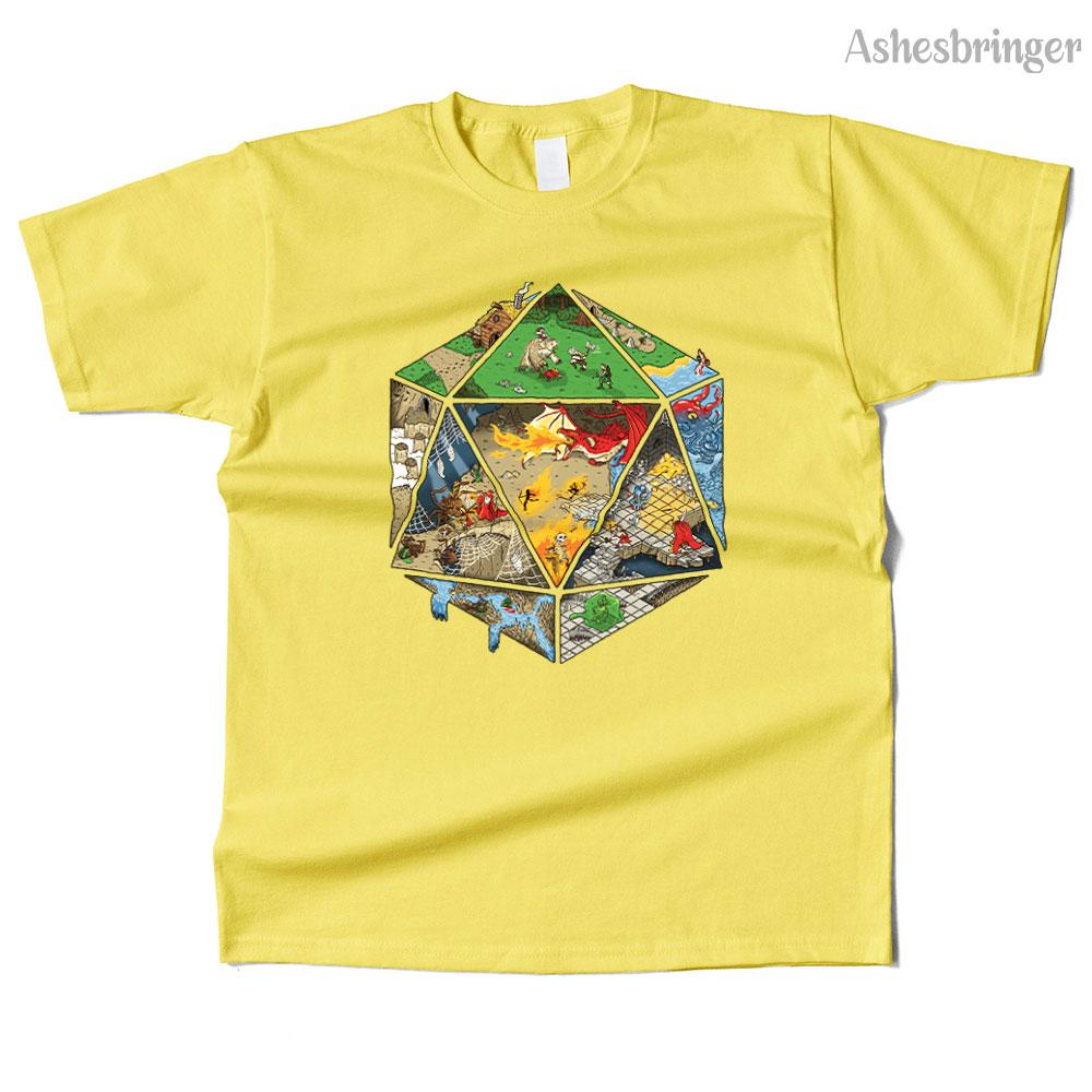 Mens Cotton Dungeons IN Dice Graphic T Shirt Street Casual Style Tee for Men and Women