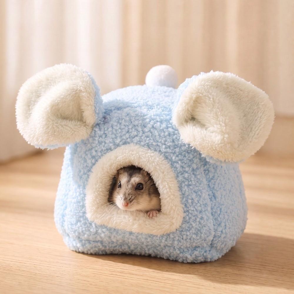 Guinea Pig Cage Winter Hamster Bed Ear-shaped Hamster Shelter Small Pet Hideout for Small Animals