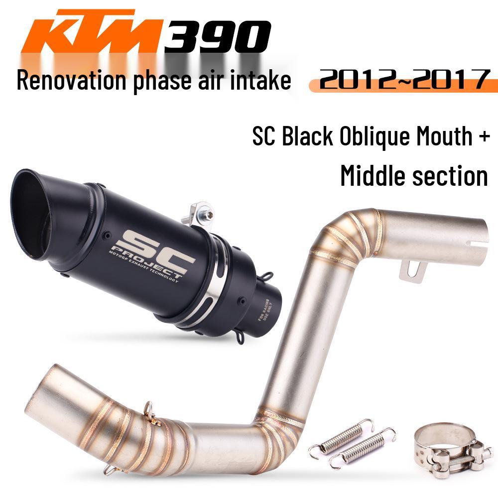 Modified Exhaust System for Duke390/RC390: Stainless Steel & Titanium Mid-pipe & Tailpipe Set