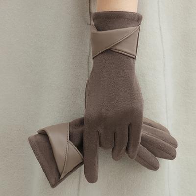 Warm Gloves with Velvet, Suitable for Women To Use In Winter, Touch Screen Elegant Bow Accessories, Cycling and Driving Gloves