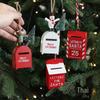 Iron Art Painted Mailbox Pendant Christmas Tree Window Hanging Decorations