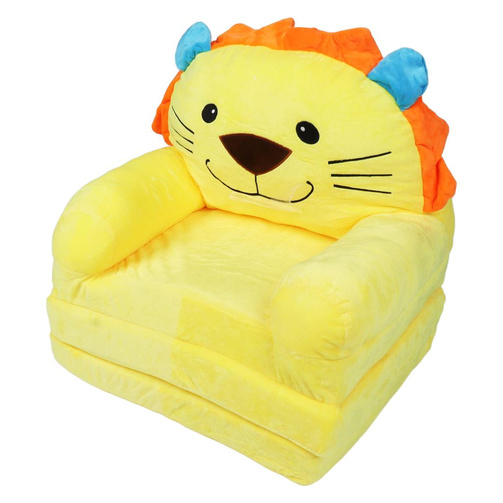 Comfy Kids Sofa Toddler Chair, 2 In 1 Toddler Couch Fold Out, Convertible Sofa To Lounger, Cartoon Animal Kids Furniture for Playroom Rding Rela