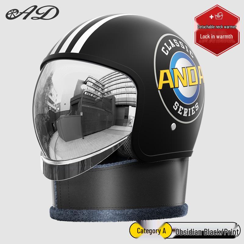3C Certified AD Electric Motorcycle Helmet, All-Season Half Helmet for Men and Women, Winter-Proof for Scooter Commuting