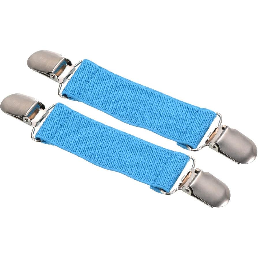 PATIKIL Mitten Clips, Elastic Webbing Strap Hanging Buckle Glove Clamp with Double Side Metal Clip for Keys Bed Sheet