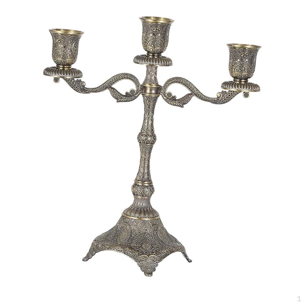 Tapered Candle Holder Candelabrum Club Farmhouse Zinc Alloy Ornament Stand Candlestick for