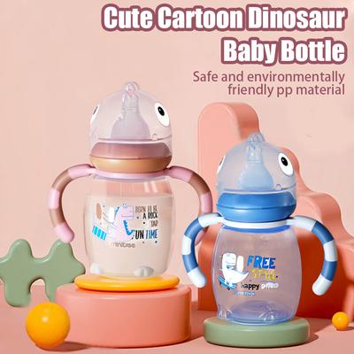 150ml/270ml Baby Cartoon Bottle, 0-3 Years Old Newborn Feeding Bottle, Drop-proof and Leak-proof, Food Grade Safe PP Material