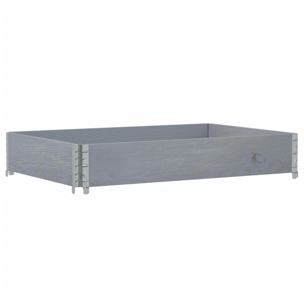 Pallet Frame Kit Grey 120x80 Cm Solid Pine Wood