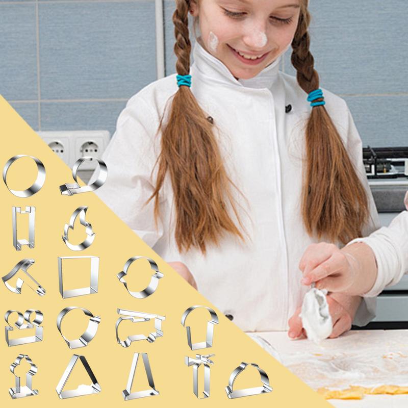 Cookie Cutter Shapes Stainless Steel Fondant Mold Fire Fighting Equipment Cookie Cutter Set Of 16 For Kids Adults Wedding