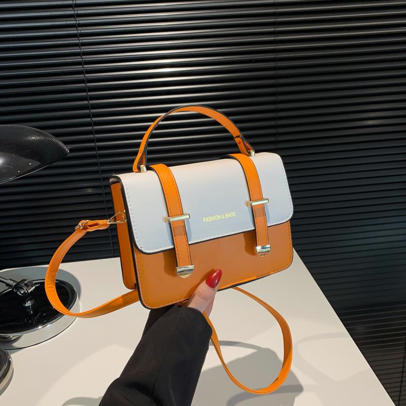 

Popular small bag women s casual new fashion niche design messenger bag simple shoulder small square bag оранжевый