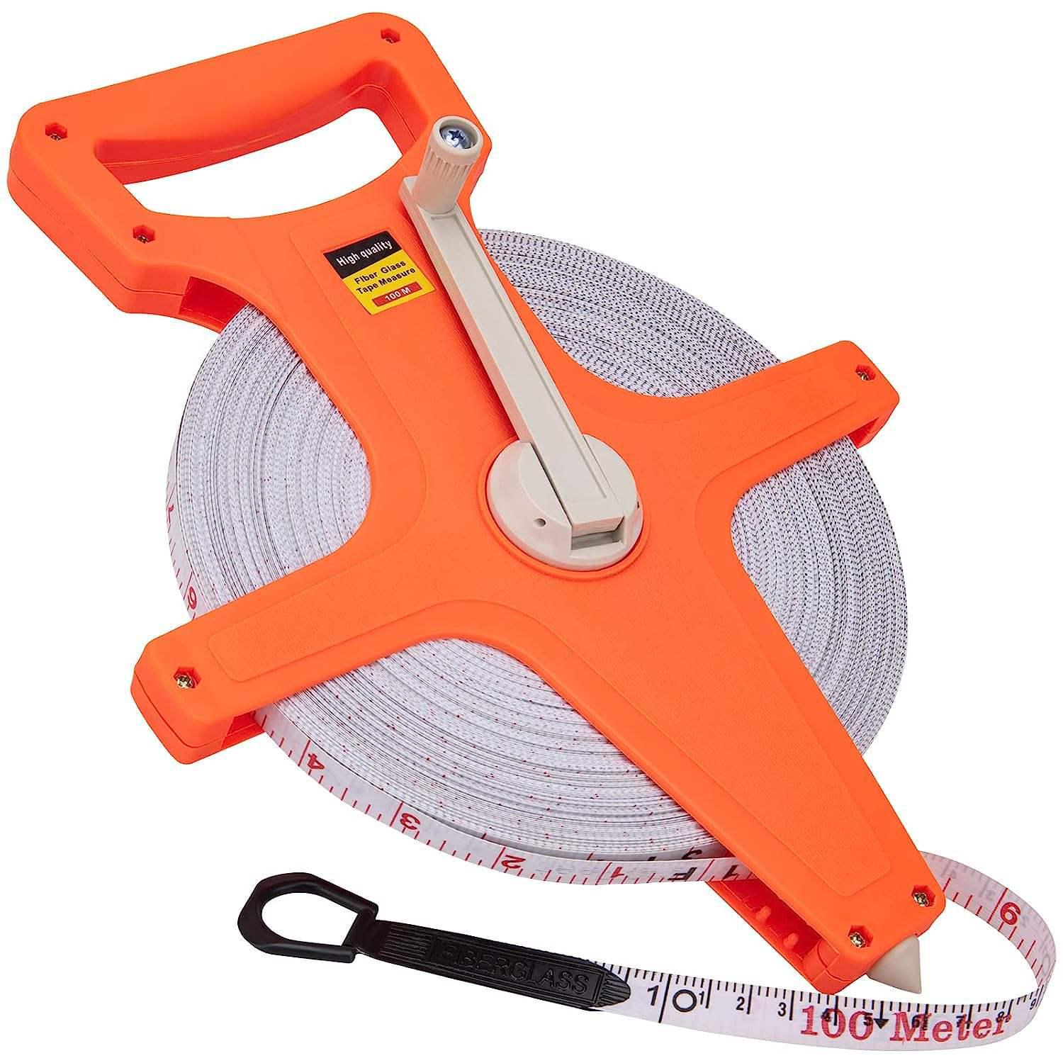 

Round Disc Fiber Tape Measure - Hand-Cranked Cloth & Leather, Available in 10m, 20m, 30m, 50m, 100m Lengths PP Small Frame 20m (24 pcs/box)