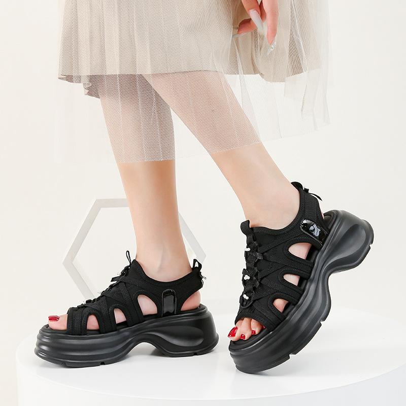 Women's summer sandals 2025 new sports outer wear muffin thick sole work is not tired feet Roman sandals women