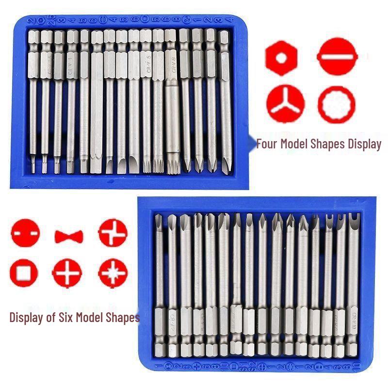 Electric Screwdriver Set: Phillips, Hex, and Triangle Bits