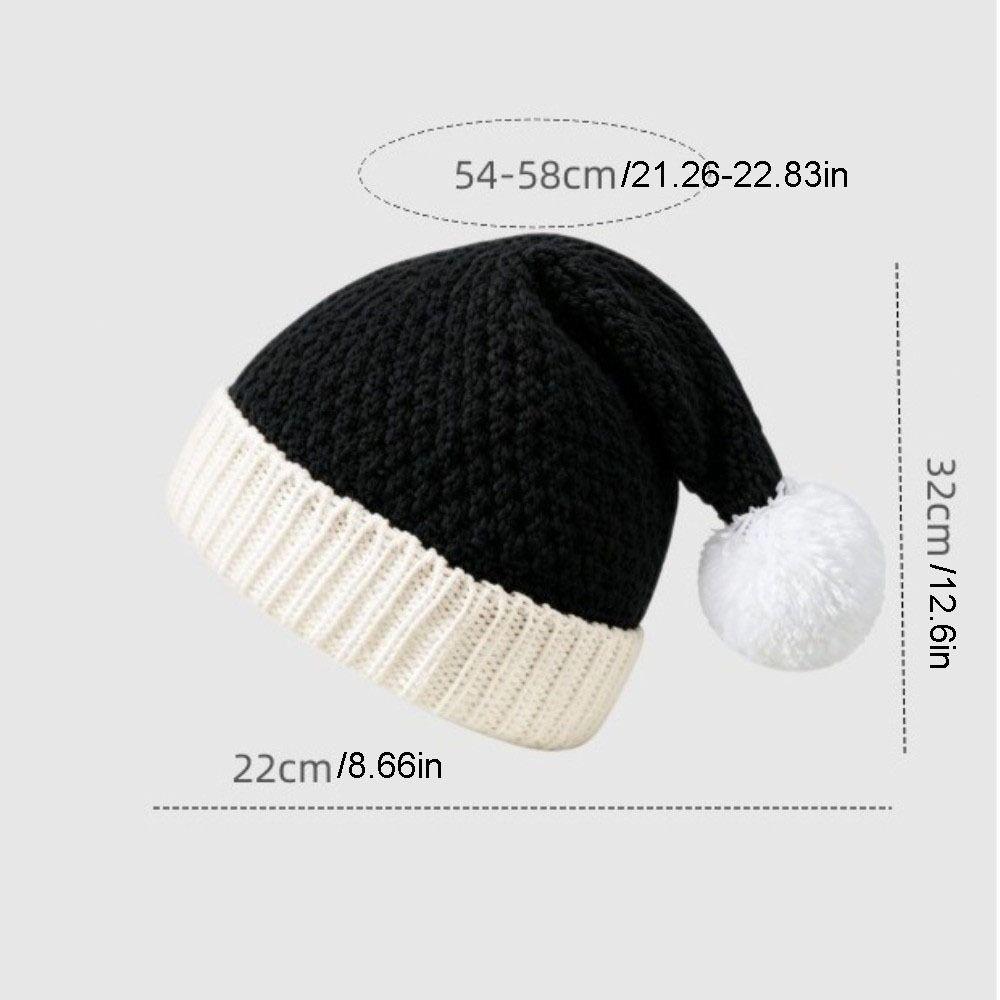 Warm Christmas Knitted Hat Thickened Santa Claus Cap Simple Christmas Beanie Hat New Year