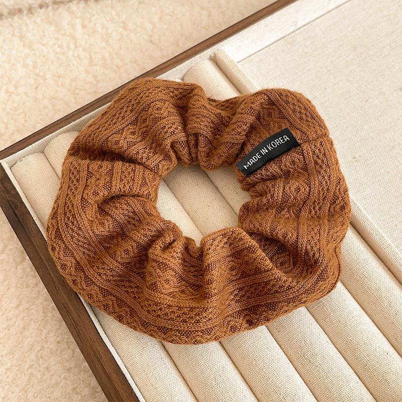 Vintage Solid Color Large Hair Scrunchies For Women Girls  High Absorbency Plush Elastic Hair Rope Sweet Hair Accessories