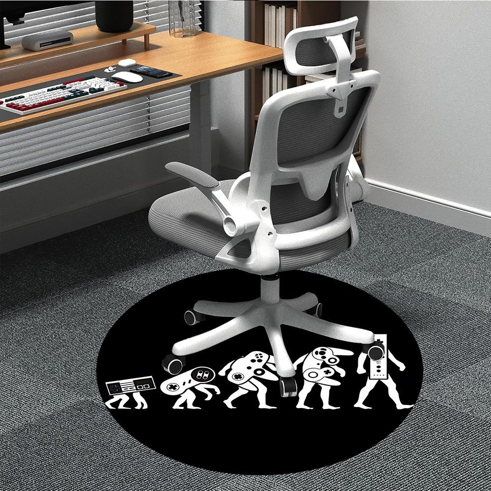 

1pc Evolution Gaming Office Round Area Rug, Under Office Chairs Bedroom Living Room Home Decor, Room Deco 80cm