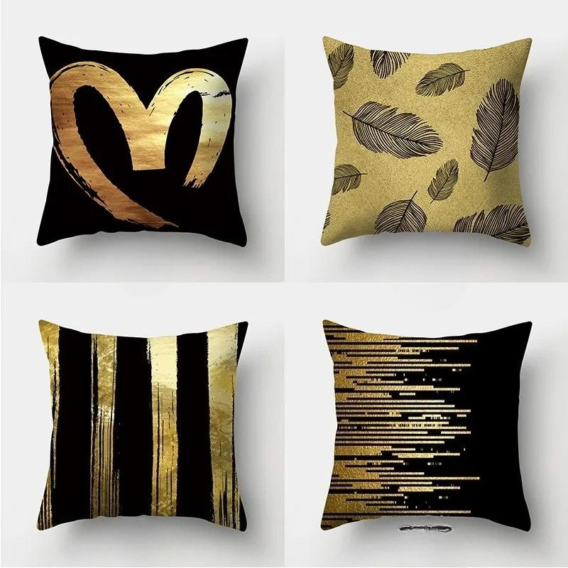 45x45cm Black Leaf Butterfly Printed Pillowcase, Bohemian Style Pillowcase, Nordic Home Decor Washable Cushion Cover.