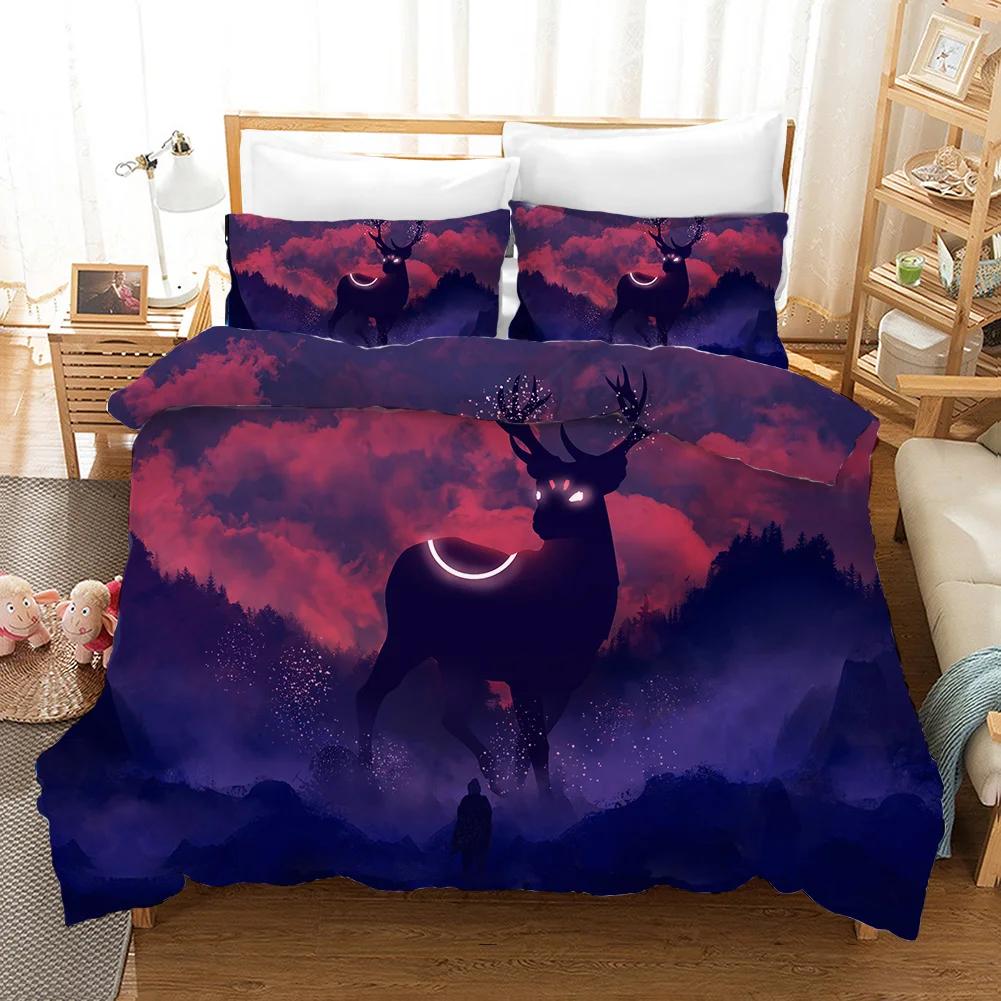 Dropship Home Textile Bedding Set Galaxy Deer  240x220 Duvet Covers Sets Luxury 100% Polyester Bed Linens Dekbedovertrek