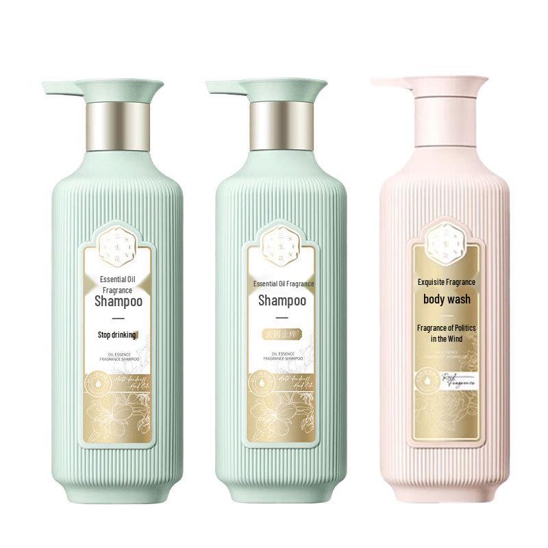 Sansheng Flower Essential Oil Anti-Itch Shampoo & Rose Body Wash Set