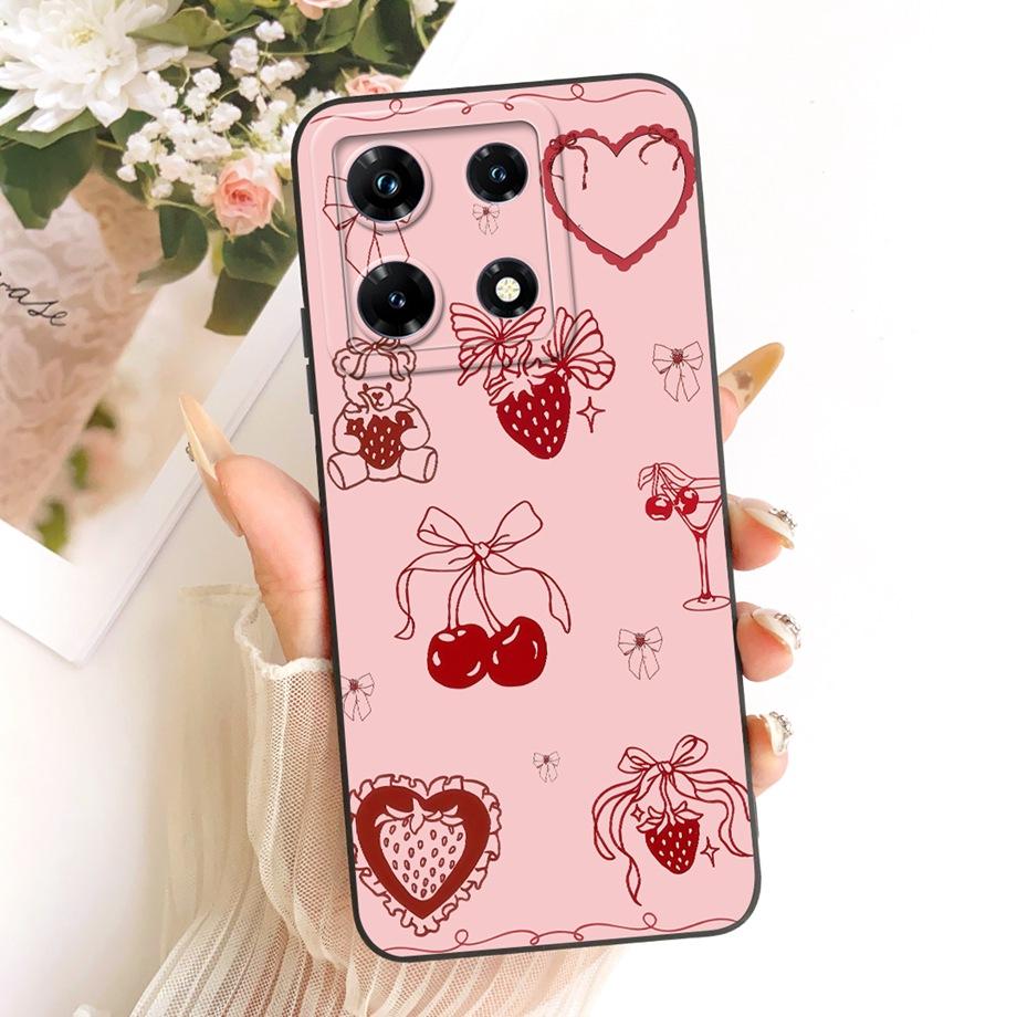 Cartoon Cat Painting Phone Case For Infinix Note 30 Pro 30i Note30 VIP Back Cover Soft Matte Silicone Daisy Flower Bow Fundas