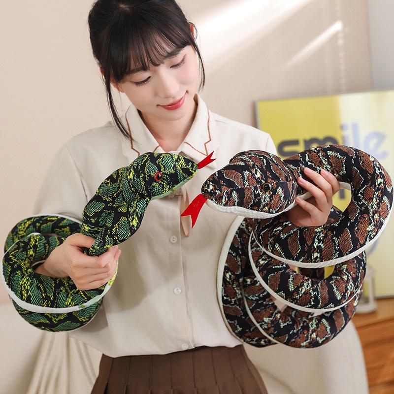 Toy Plush Snake Pillow Stuffed Animal Keychain Realistic Pp Cotton Decor Gift