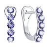 925 Sterling Silver Nano Tanzanite Clip Earrings for Women Girls Zircon Fashion High-quality Wedding Party Fine Jewelry Gifts